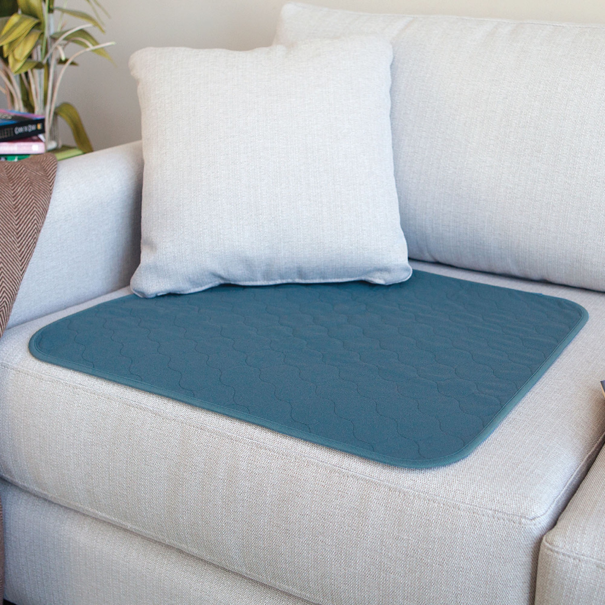 Large Chair pad by Conni Teal Blue